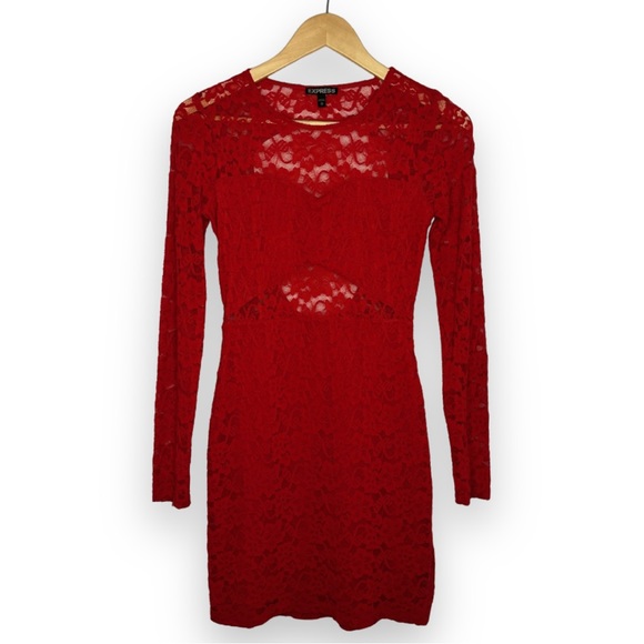 Express Red Backless Dress - Picture 1 of 9